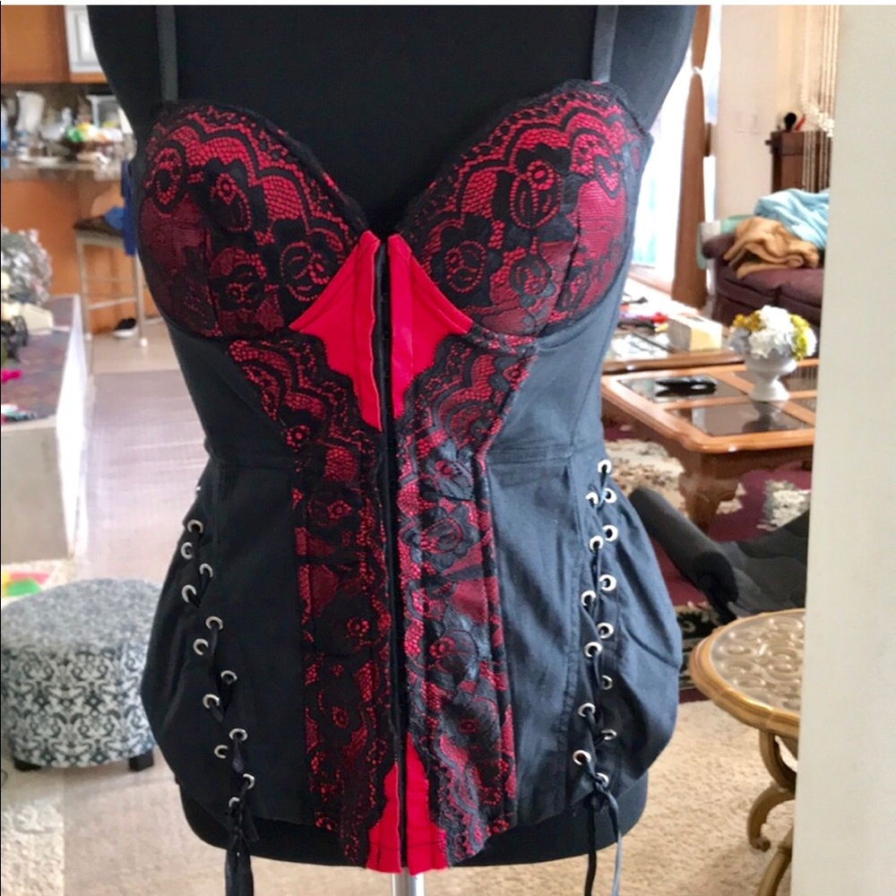 Red/ Black Corset elastic strap Length 21 inches